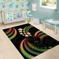 Hawaii Map Kanaka Maoli Area Rug Fantastic Frangipani Reggae LT01 - Polynesian Pride
