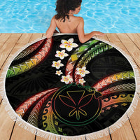 Hawaii Map Kanaka Maoli Beach Blanket Fantastic Frangipani Reggae LT01 - Polynesian Pride