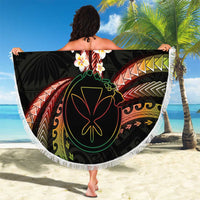 Hawaii Map Kanaka Maoli Beach Blanket Fantastic Frangipani Reggae LT01 - Polynesian Pride