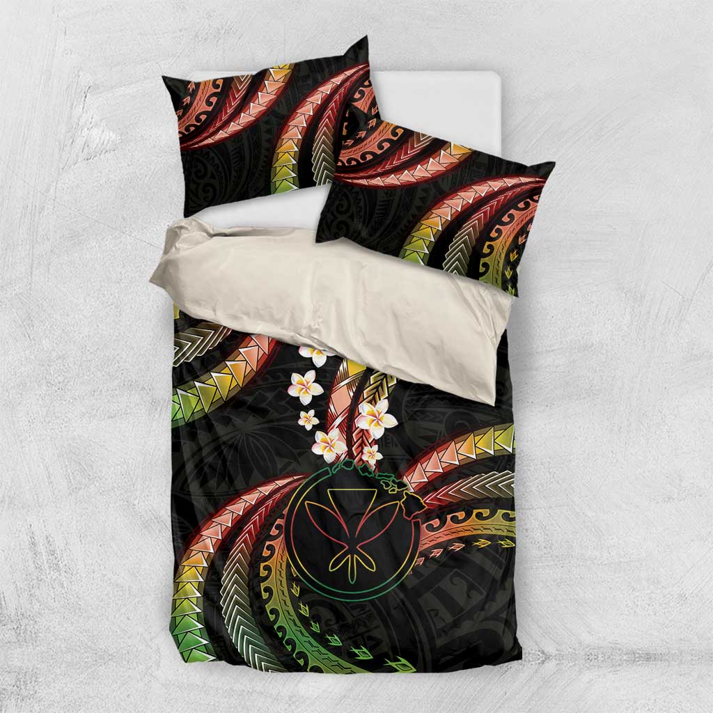 Hawaii Map Kanaka Maoli Bedding Set Fantastic Frangipani Reggae LT01 US Twin 172cm x 218cm Reggae - Polynesian Pride
