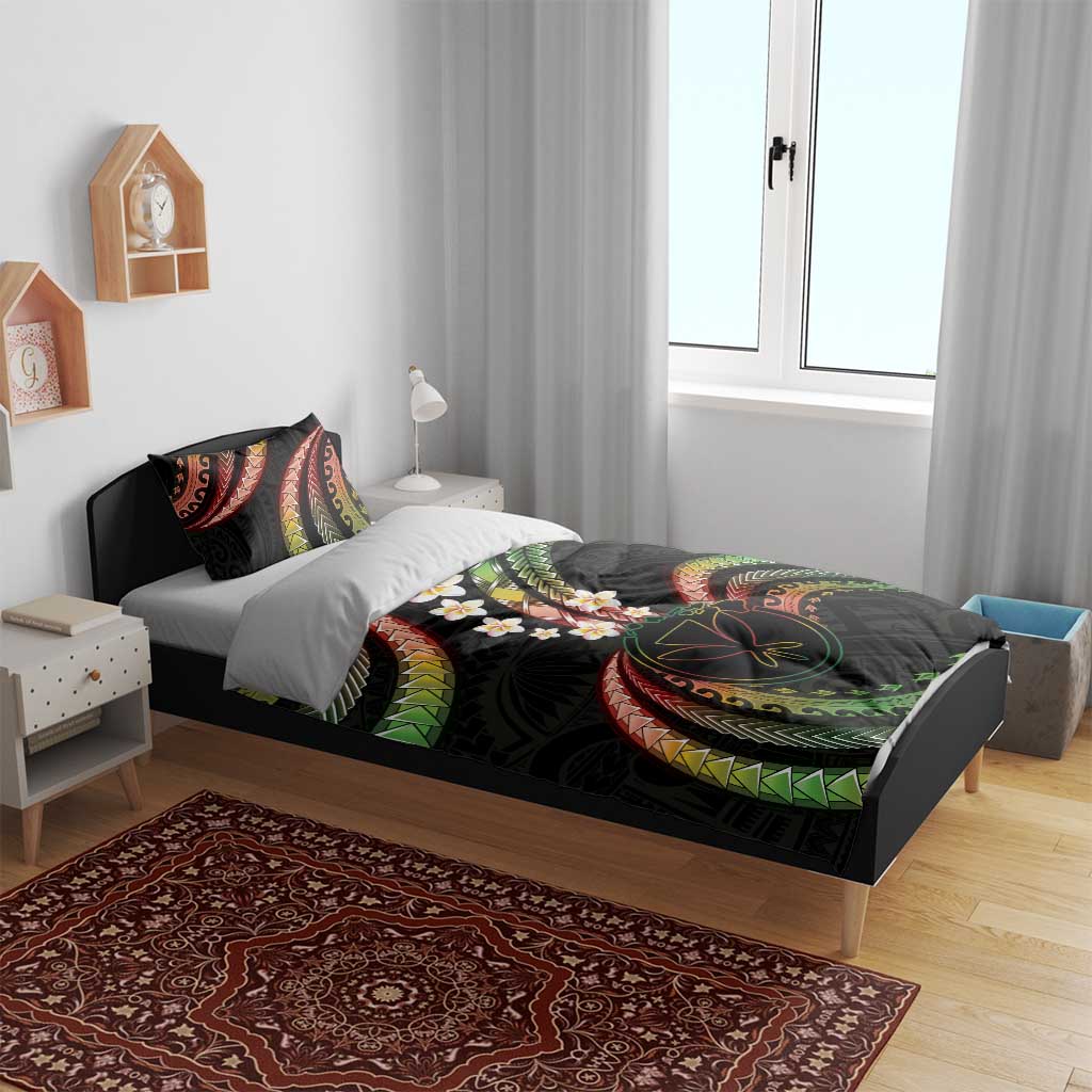 Hawaii Map Kanaka Maoli Bedding Set Fantastic Frangipani Reggae LT01 - Polynesian Pride