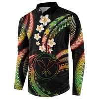 Hawaii Map Kanaka Maoli Button Sweatshirt Fantastic Frangipani Reggae LT01 - Polynesian Pride