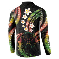 Hawaii Map Kanaka Maoli Button Sweatshirt Fantastic Frangipani Reggae LT01 - Polynesian Pride