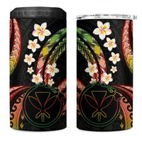Hawaii Map Kanaka Maoli 4 in 1 Can Cooler Tumbler Fantastic Frangipani Reggae LT01 One Size: 16 oz Reggae - Polynesian Pride