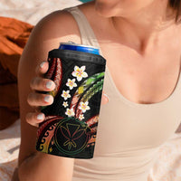 Hawaii Map Kanaka Maoli 4 in 1 Can Cooler Tumbler Fantastic Frangipani Reggae LT01 - Polynesian Pride