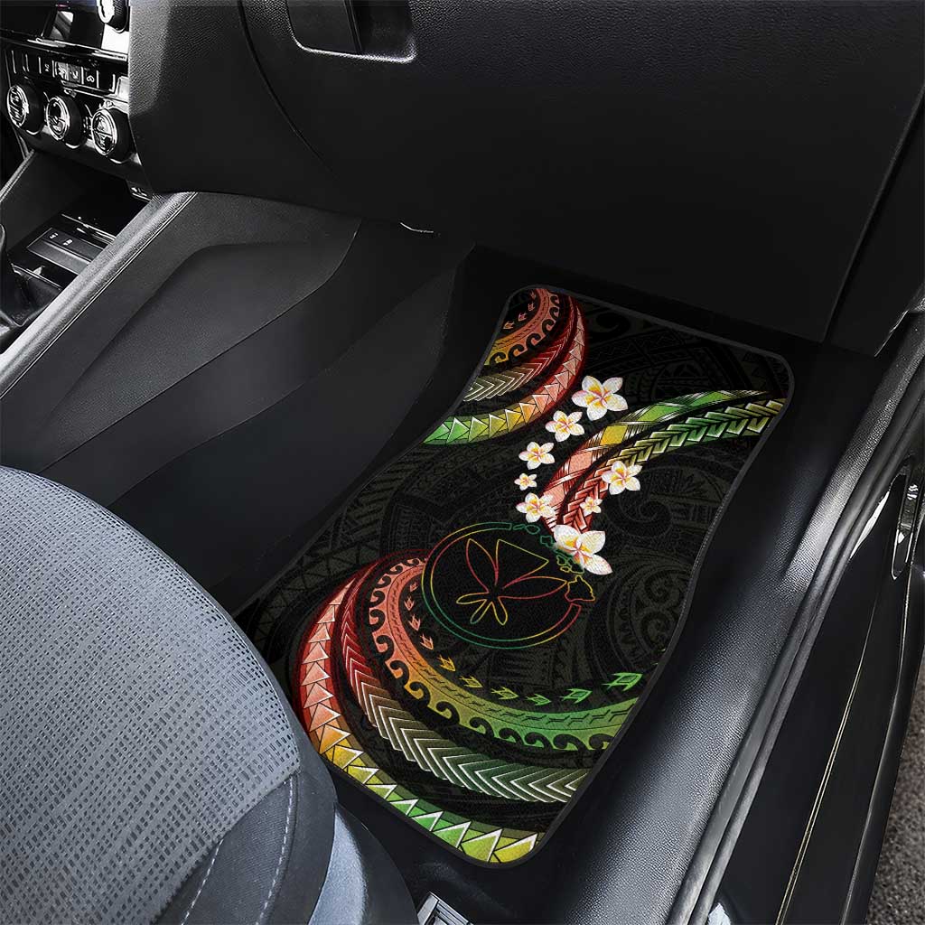 Hawaii Map Kanaka Maoli Car Mats Fantastic Frangipani Reggae LT01 - Polynesian Pride