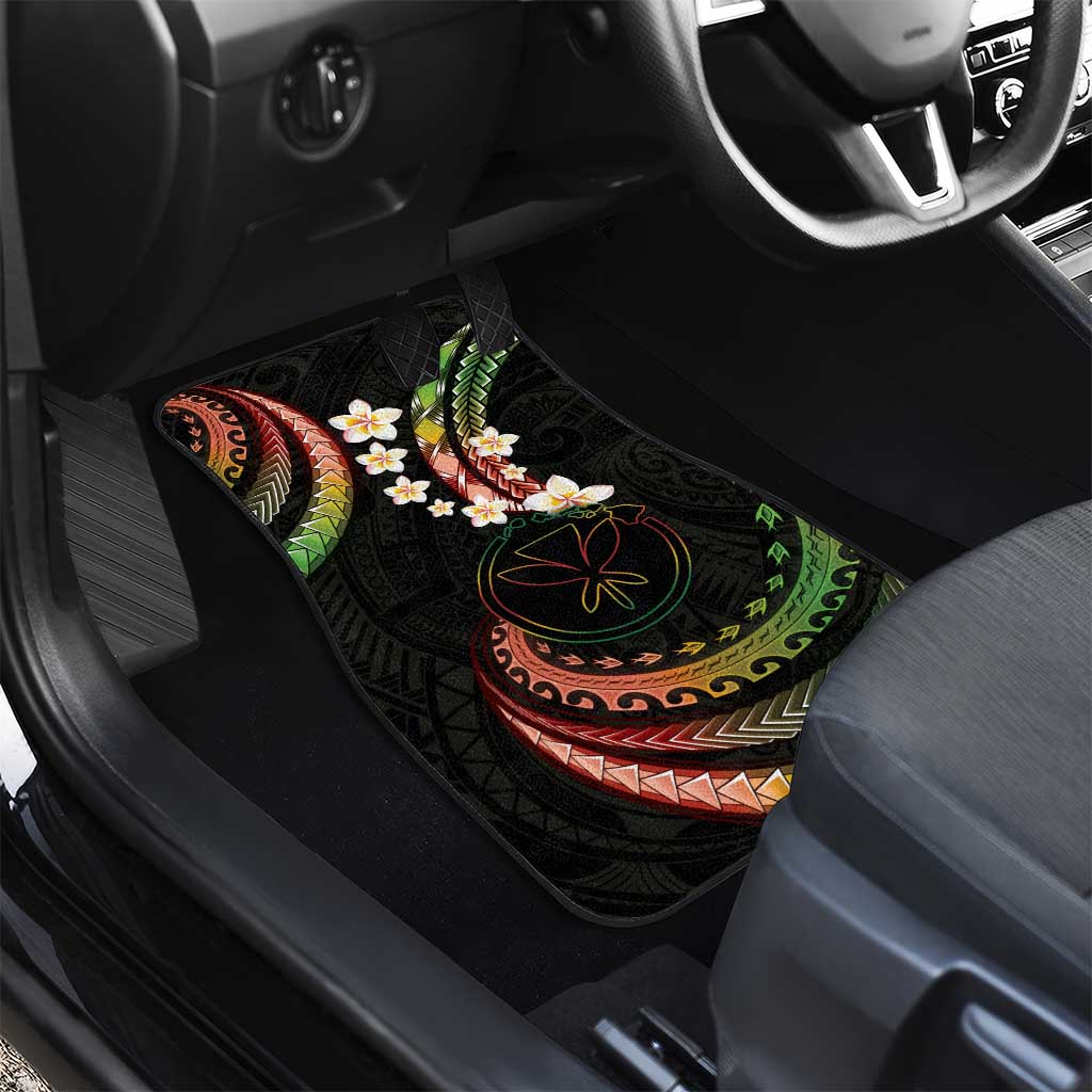 Hawaii Map Kanaka Maoli Car Mats Fantastic Frangipani Reggae LT01 - Polynesian Pride