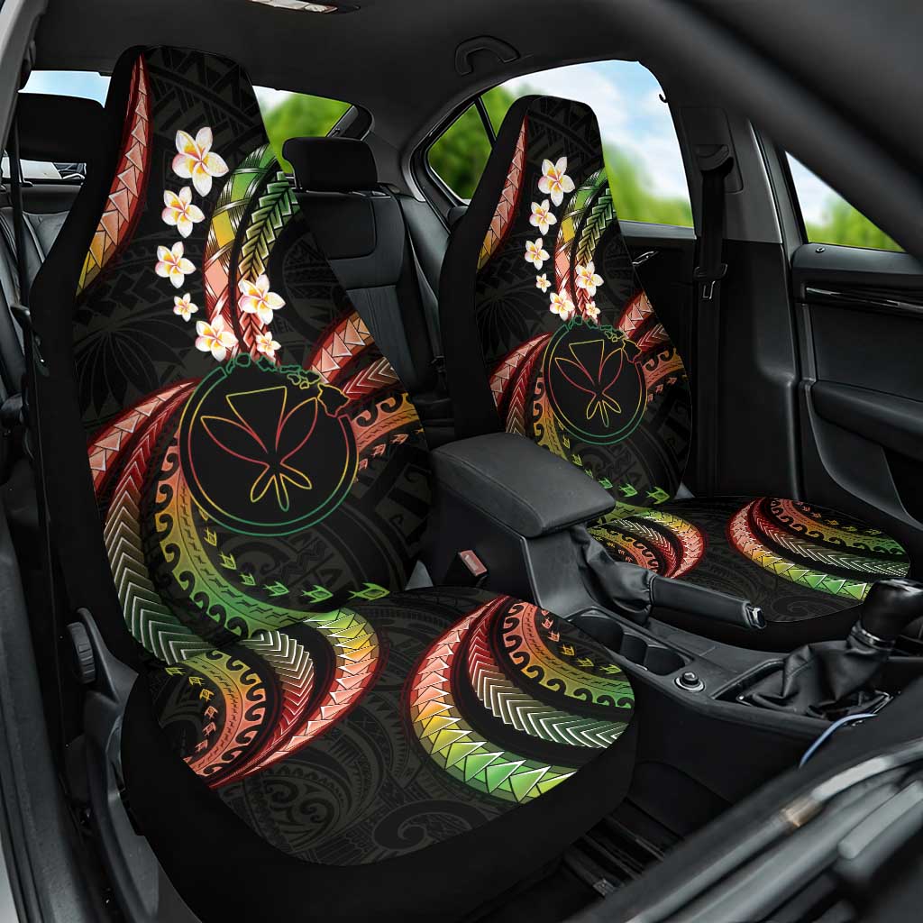 Hawaii Map Kanaka Maoli Car Seat Cover Fantastic Frangipani Reggae LT01 One Size Reggae - Polynesian Pride