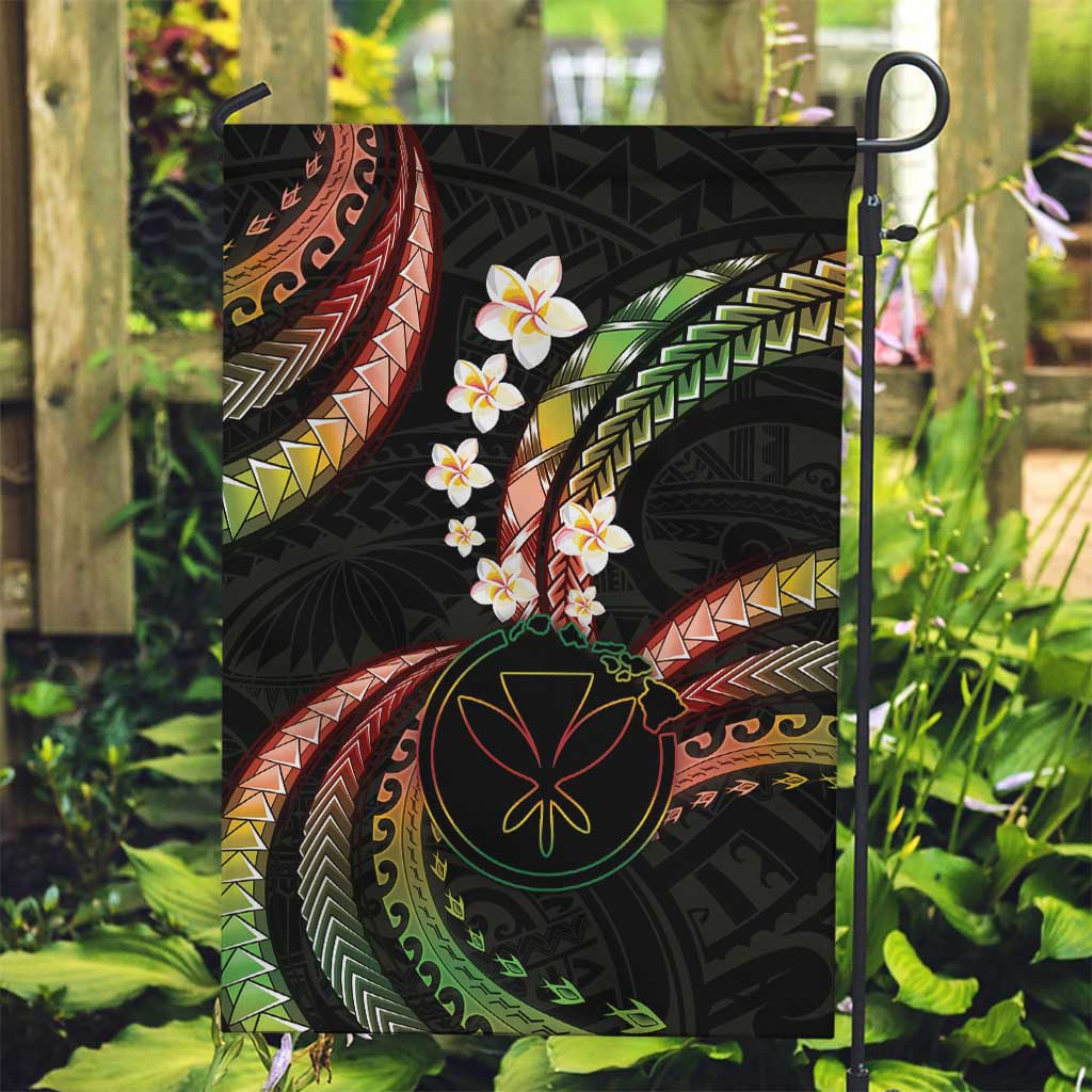 Hawaii Map Kanaka Maoli Garden Flag Fantastic Frangipani Reggae LT01 Garden Flag Reggae - Polynesian Pride