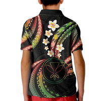 Hawaii Map Kanaka Maoli Kid Polo Shirt Fantastic Frangipani Reggae LT01 - Polynesian Pride