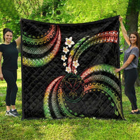 Hawaii Map Kanaka Maoli Quilt Fantastic Frangipani Reggae LT01 - Polynesian Pride