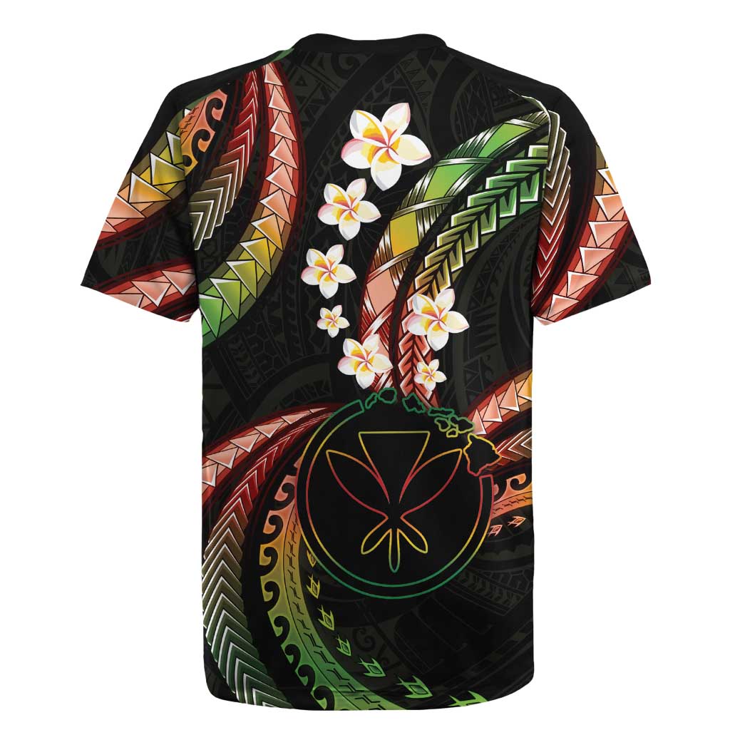 Hawaii Map Kanaka Maoli Rugby Jersey Fantastic Frangipani Reggae LT01 - Polynesian Pride