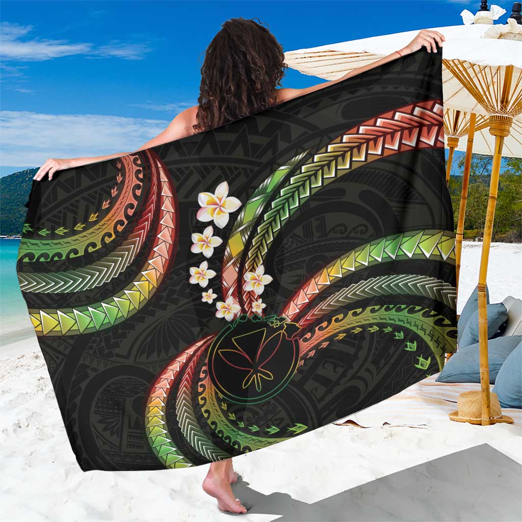 Hawaii Map Kanaka Maoli Sarong Fantastic Frangipani Reggae LT01 One Size 44 x 66 inches Reggae - Polynesian Pride