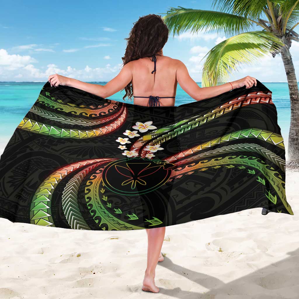 Hawaii Map Kanaka Maoli Sarong Fantastic Frangipani Reggae LT01 - Polynesian Pride