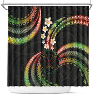 Hawaii Map Kanaka Maoli Shower Curtain Fantastic Frangipani Reggae LT01 Reggae - Polynesian Pride