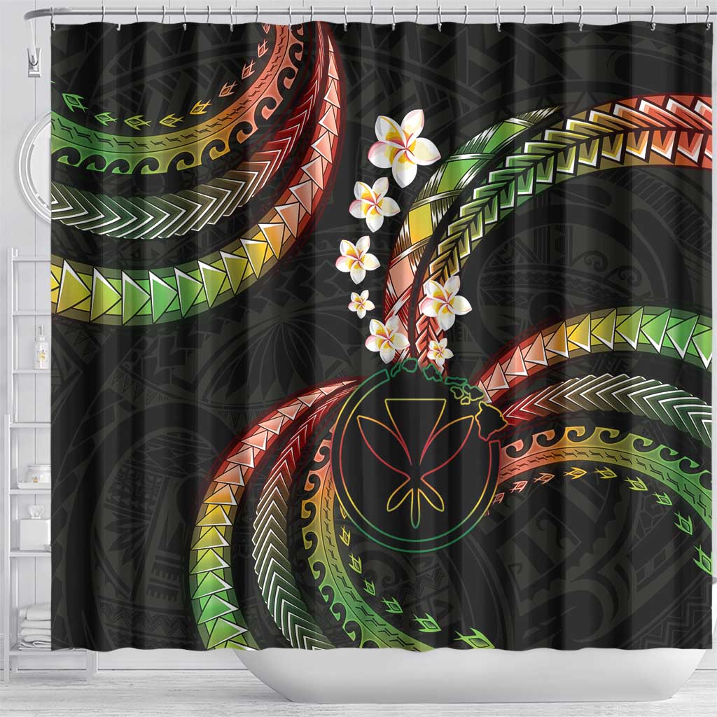 Hawaii Map Kanaka Maoli Shower Curtain Fantastic Frangipani Reggae LT01 - Polynesian Pride