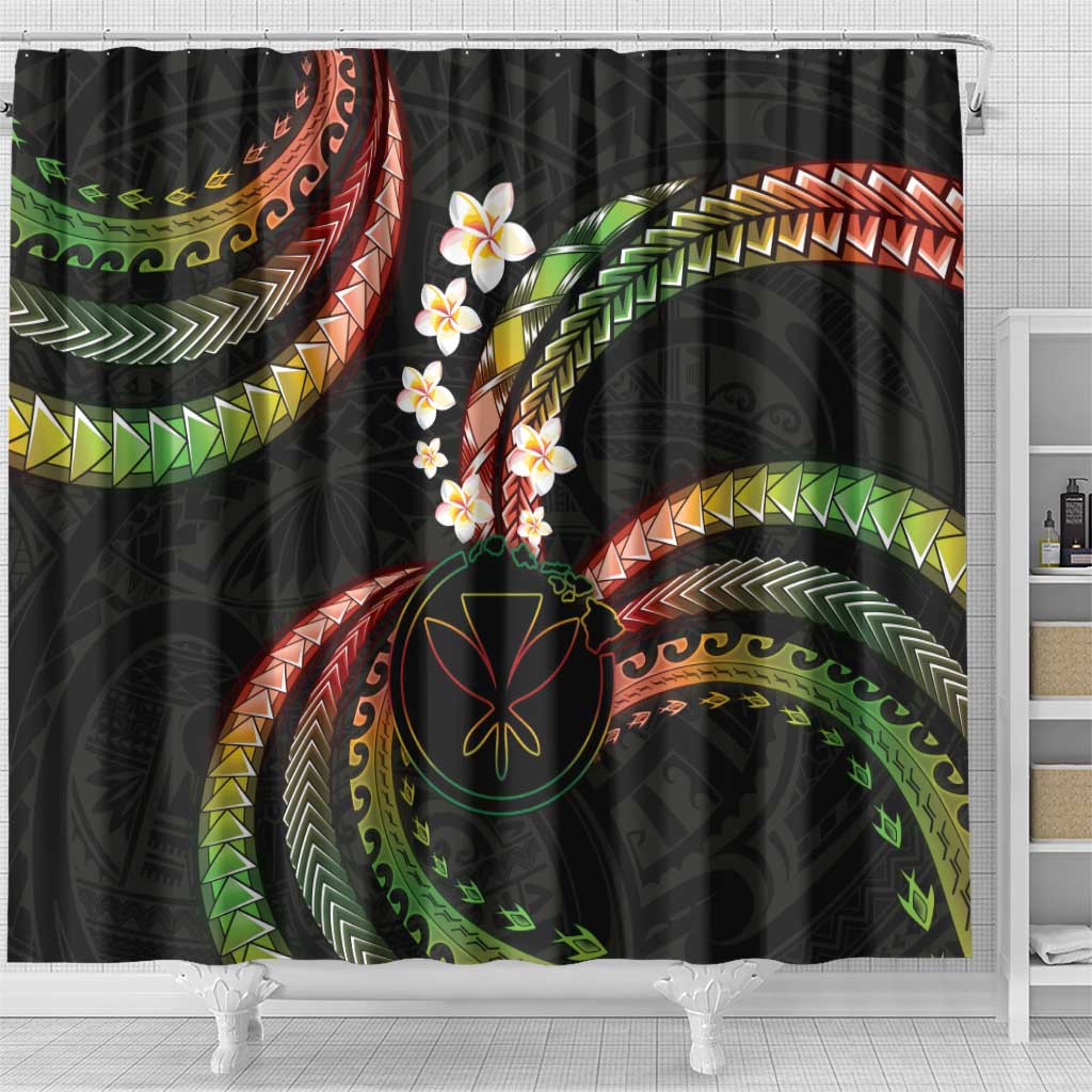 Hawaii Map Kanaka Maoli Shower Curtain Fantastic Frangipani Reggae LT01 - Polynesian Pride