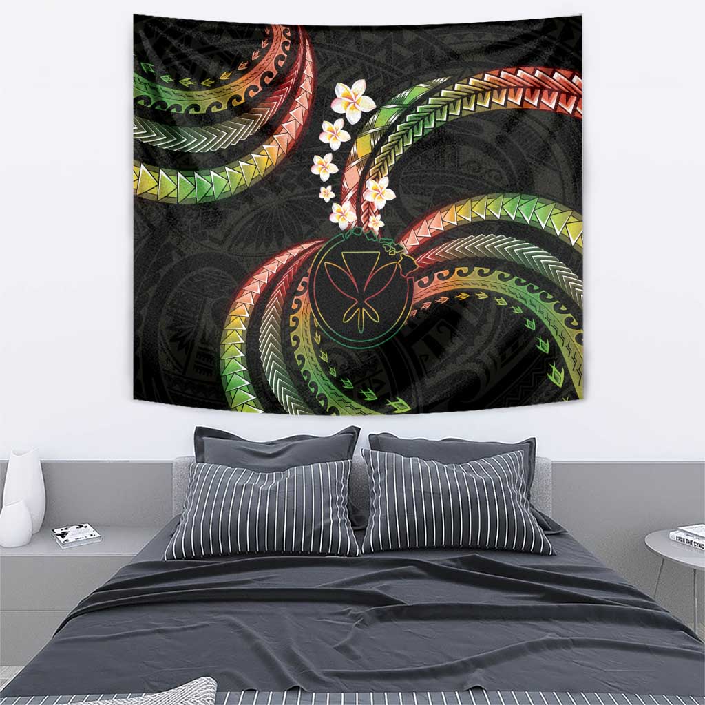 Hawaii Map Kanaka Maoli Tapestry Fantastic Frangipani Reggae LT01 - Polynesian Pride