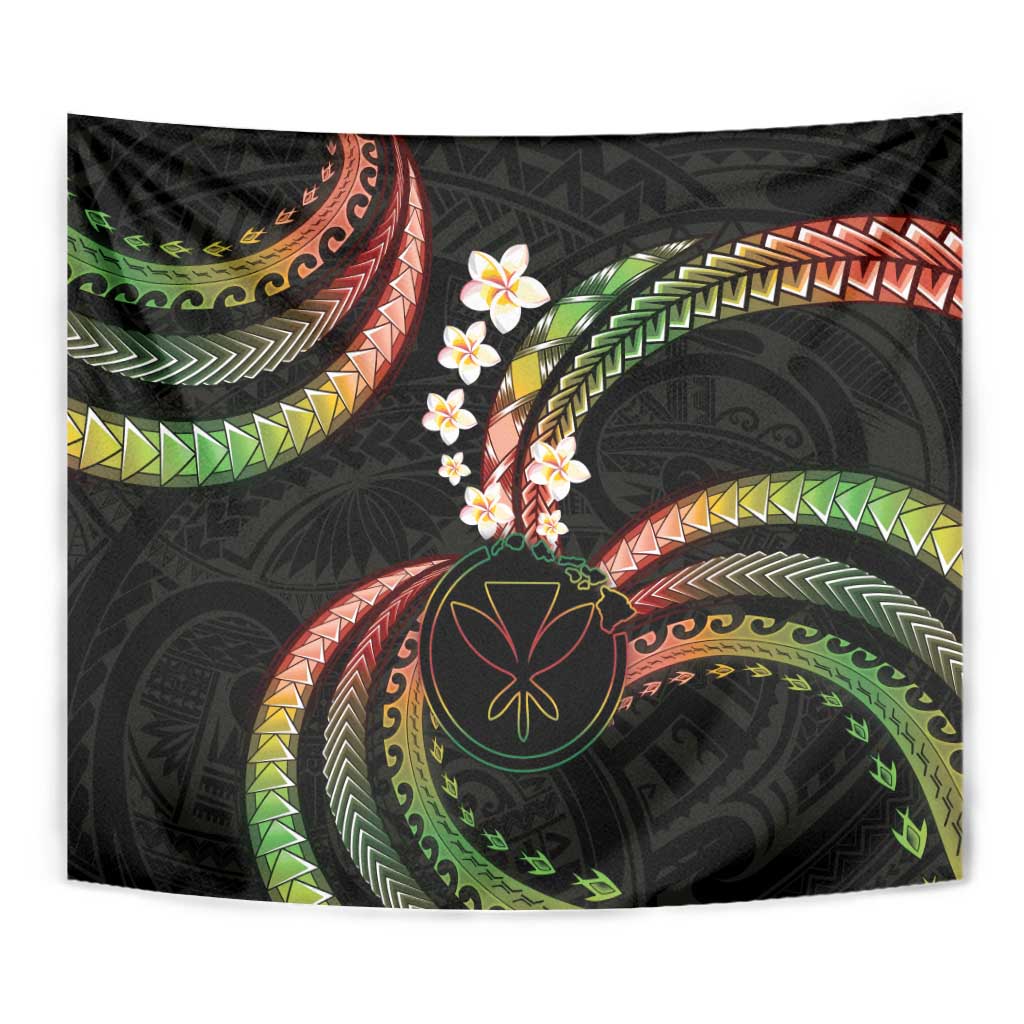 Hawaii Map Kanaka Maoli Tapestry Fantastic Frangipani Reggae LT01 - Polynesian Pride