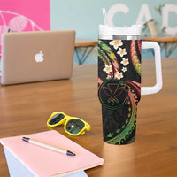 Hawaii Map Kanaka Maoli Tumbler With Handle Fantastic Frangipani Reggae LT01 - Polynesian Pride
