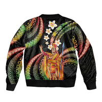 Hawaii King Kamehameha Bomber Jacket Fantastic Plumeria Reggae LT01 - Polynesian Pride