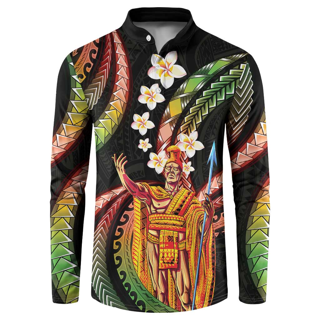 Hawaii King Kamehameha Button Sweatshirt Fantastic Plumeria Reggae LT01 Reggae - Polynesian Pride