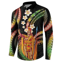 Hawaii King Kamehameha Button Sweatshirt Fantastic Plumeria Reggae LT01 - Polynesian Pride