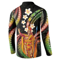 Hawaii King Kamehameha Button Sweatshirt Fantastic Plumeria Reggae LT01 - Polynesian Pride