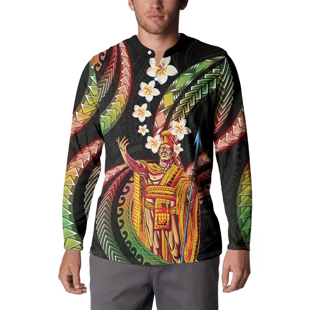 Hawaii King Kamehameha Button Sweatshirt Fantastic Plumeria Reggae LT01 - Polynesian Pride