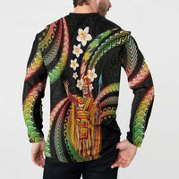 Hawaii King Kamehameha Button Sweatshirt Fantastic Plumeria Reggae LT01 - Polynesian Pride