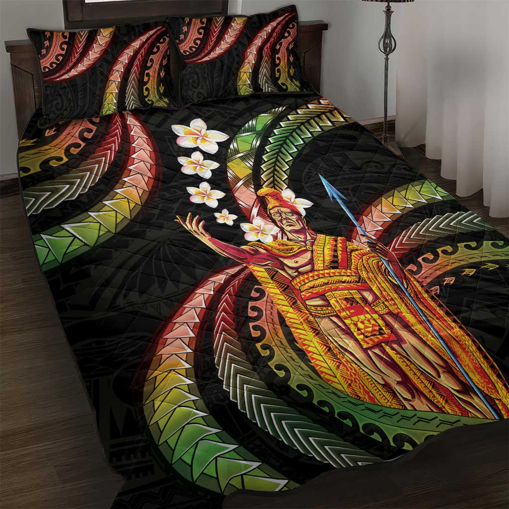 Hawaii King Kamehameha Quilt Bed Set Fantastic Plumeria Reggae LT01 Reggae - Polynesian Pride