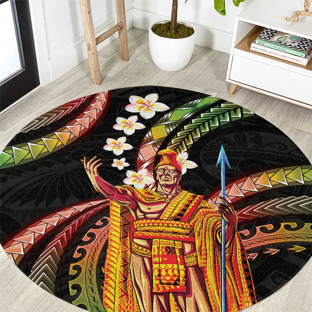 Hawaii King Kamehameha Round Carpet Fantastic Plumeria Reggae LT01 Reggae - Polynesian Pride