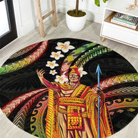 Hawaii King Kamehameha Round Carpet Fantastic Plumeria Reggae LT01 Reggae - Polynesian Pride