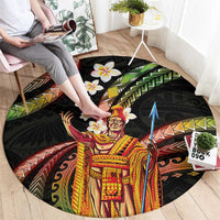 Hawaii King Kamehameha Round Carpet Fantastic Plumeria Reggae LT01 - Polynesian Pride