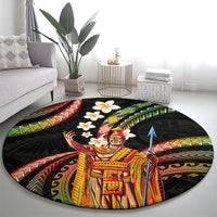Hawaii King Kamehameha Round Carpet Fantastic Plumeria Reggae LT01 - Polynesian Pride