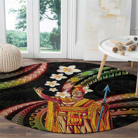 Hawaii King Kamehameha Round Carpet Fantastic Plumeria Reggae LT01 - Polynesian Pride