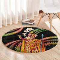 Hawaii King Kamehameha Round Carpet Fantastic Plumeria Reggae LT01 - Polynesian Pride
