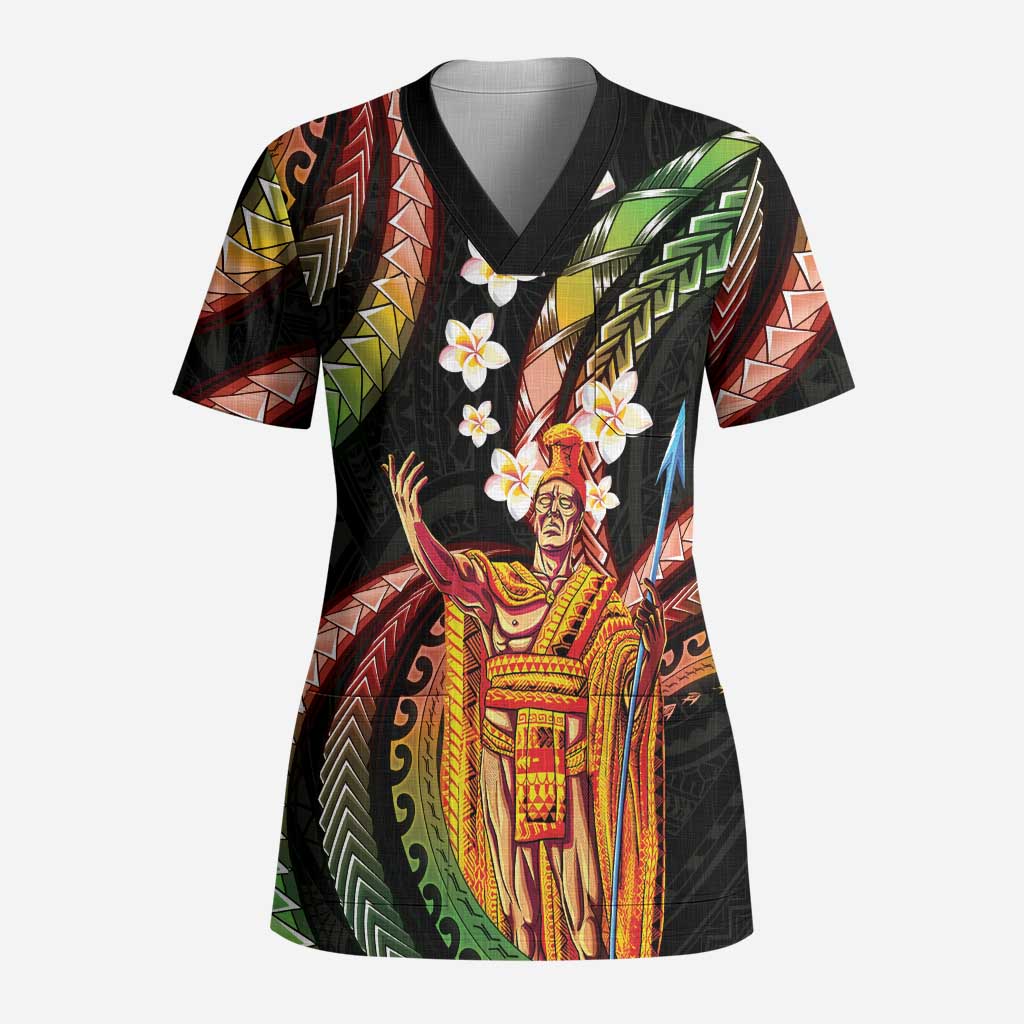 Hawaii King Kamehameha Scrub Top Fantastic Plumeria Reggae LT01 Adult Reggae - Polynesian Pride