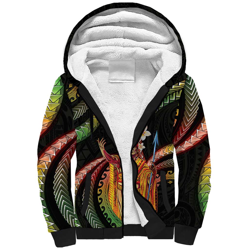 Hawaii King Kamehameha Sherpa Hoodie Fantastic Plumeria Reggae LT01 Unisex Reggae - Polynesian Pride