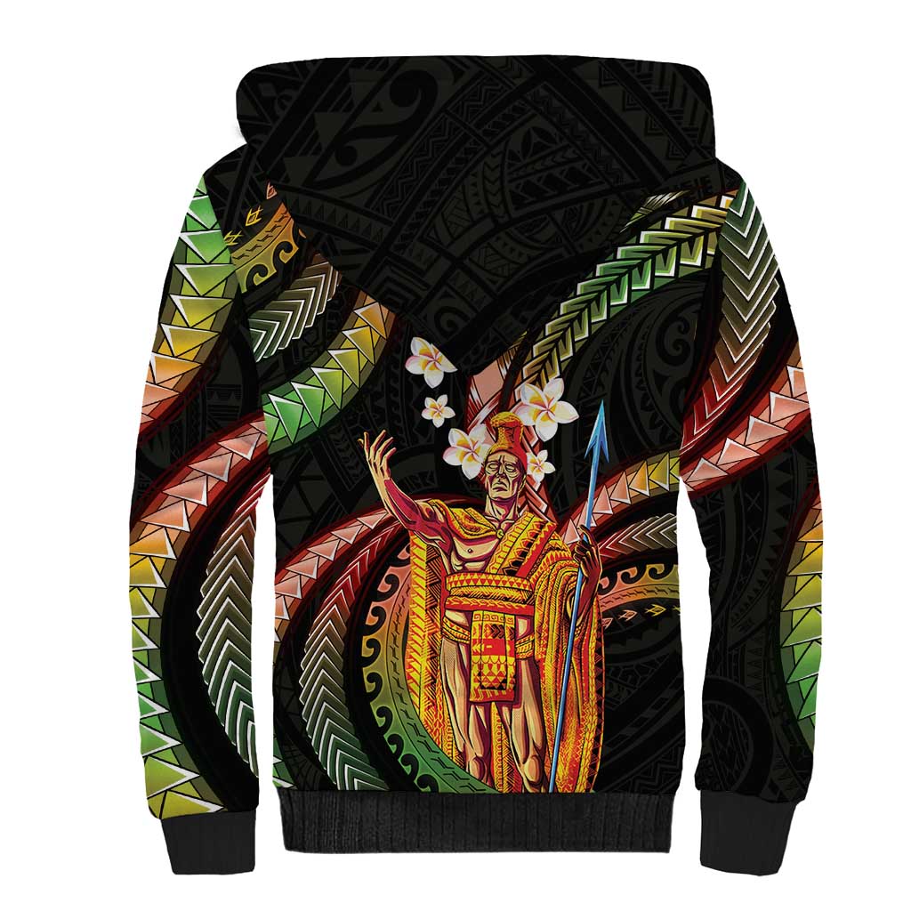 Hawaii King Kamehameha Sherpa Hoodie Fantastic Plumeria Reggae LT01 - Polynesian Pride