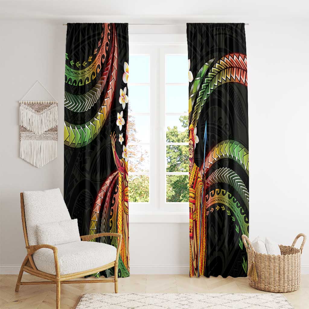 Hawaii King Kamehameha Window Curtain Fantastic Plumeria Reggae LT01 - Polynesian Pride