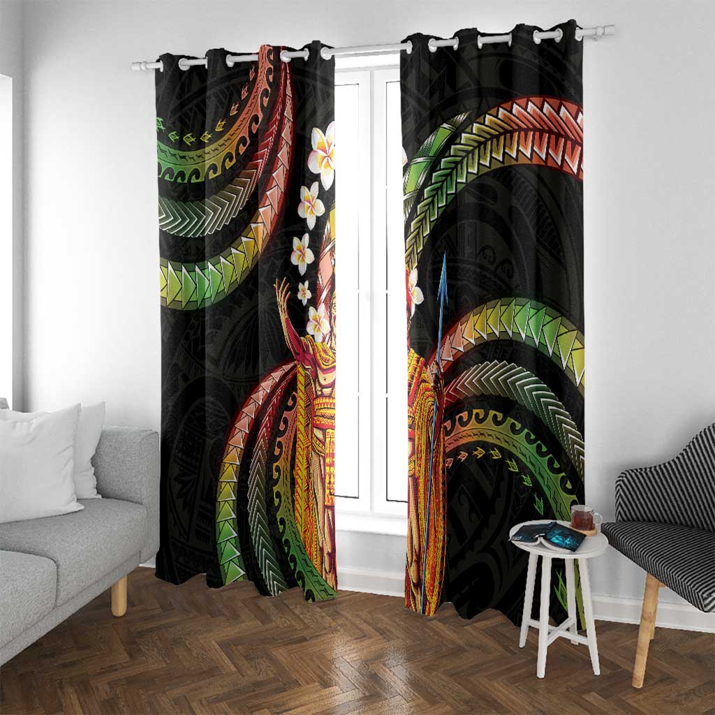 Hawaii King Kamehameha Window Curtain Fantastic Plumeria Reggae LT01 With Grommets Reggae - Polynesian Pride