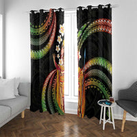 Hawaii King Kamehameha Window Curtain Fantastic Plumeria Reggae LT01 With Grommets Reggae - Polynesian Pride