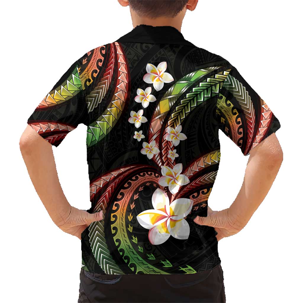 Hawaii Plumeria Reggae Kid Hawaiian Shirt Polynesian Pattern LT01 - Polynesian Pride