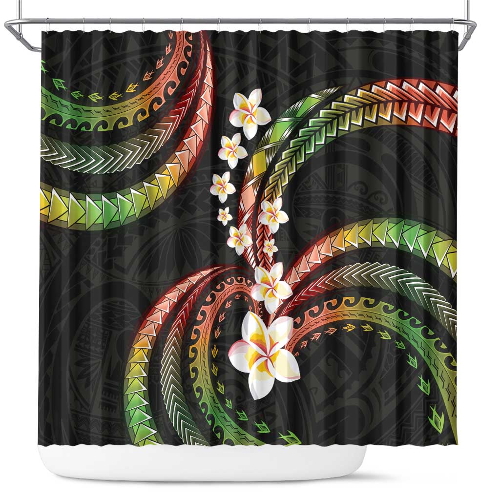 Hawaii Plumeria Reggae Shower Curtain Polynesian Pattern LT01 Reggae - Polynesian Pride