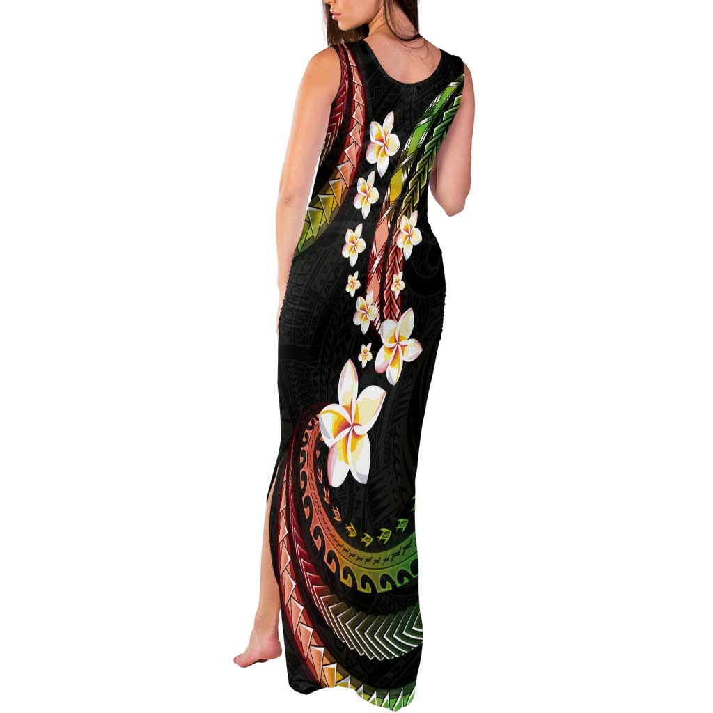 Hawaii Plumeria Reggae Tank Maxi Dress Polynesian Pattern LT01 - Polynesian Pride