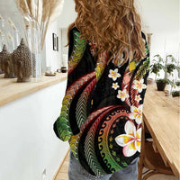 Hawaii Plumeria Reggae Women Casual Shirt Polynesian Pattern LT01 - Polynesian Pride