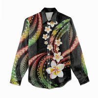 Hawaii Plumeria Reggae Women Casual Shirt Polynesian Pattern LT01 - Polynesian Pride