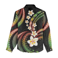 Hawaii Plumeria Reggae Women Casual Shirt Polynesian Pattern LT01 - Polynesian Pride