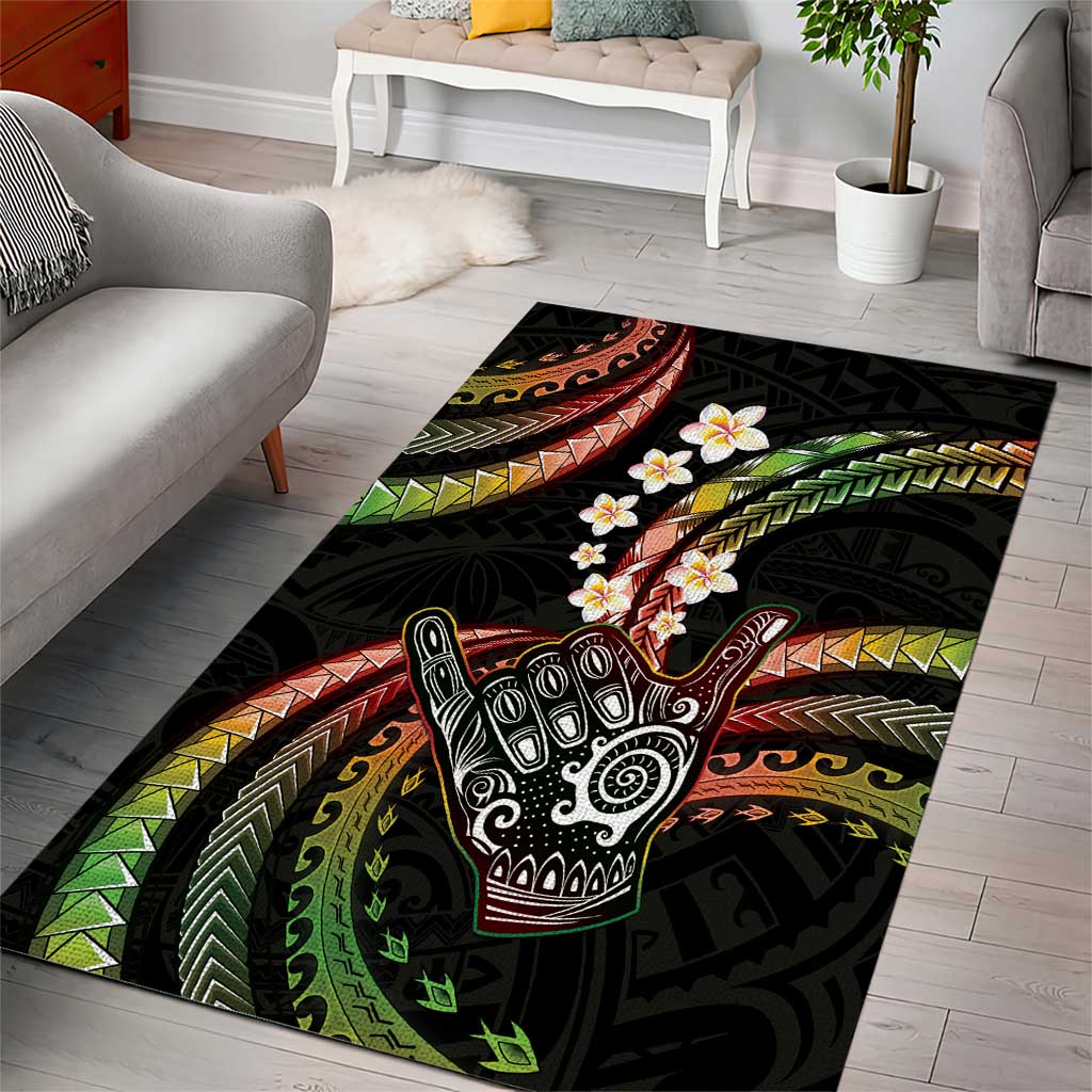 Hawaii Shaka Sign Area Rug Fantastic Frangipani Reggae LT01 - Polynesian Pride